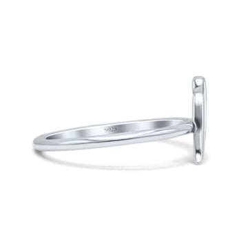 Initial V Alphabet Letter Name Monogram Stackable Statement Thumb Ring Band